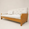 Sof� Cama Casal Futon Paris New II D33 Acquablock em Madeira Maci�a Mel  - Cor Branco Off