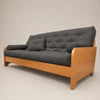 Sof� Cama Casal Futon Paris New II D33 Acquablock em Madeira Maci�a Mel  - Cor Chumbo