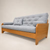 Sof� Cama Casal Futon Paris New II D33 Acquablock em Madeira Maci�a Mel  - Cor Cinza Linho