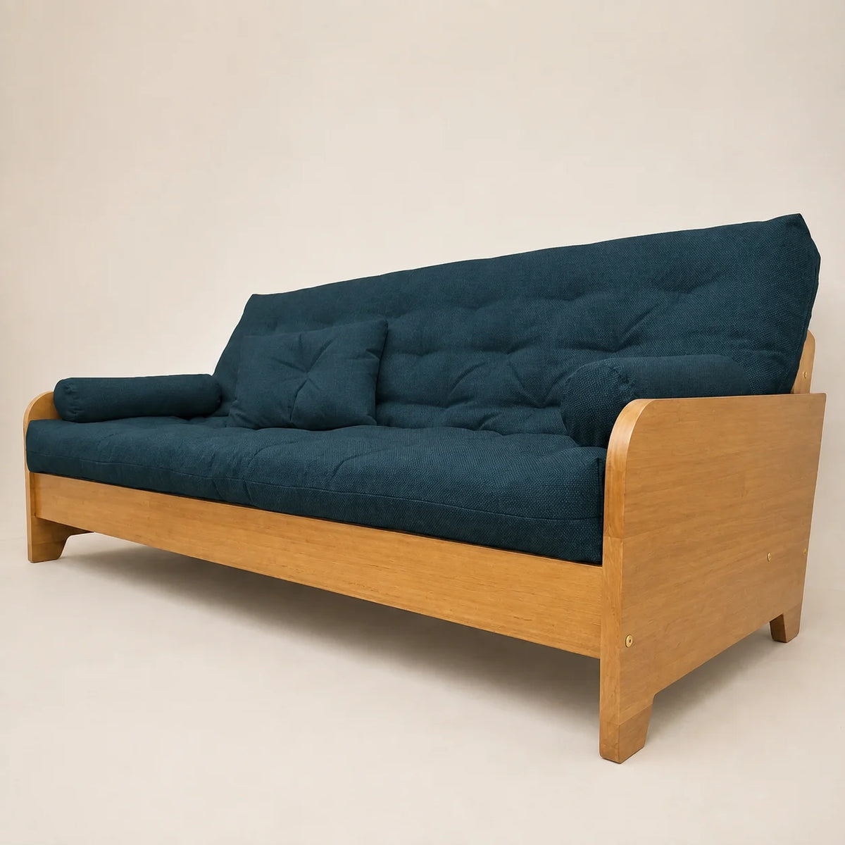 Sof� Cama Casal Futon Paris New II D33 Acquablock em Madeira Maci�a Mel  - Cor Verde Oliva