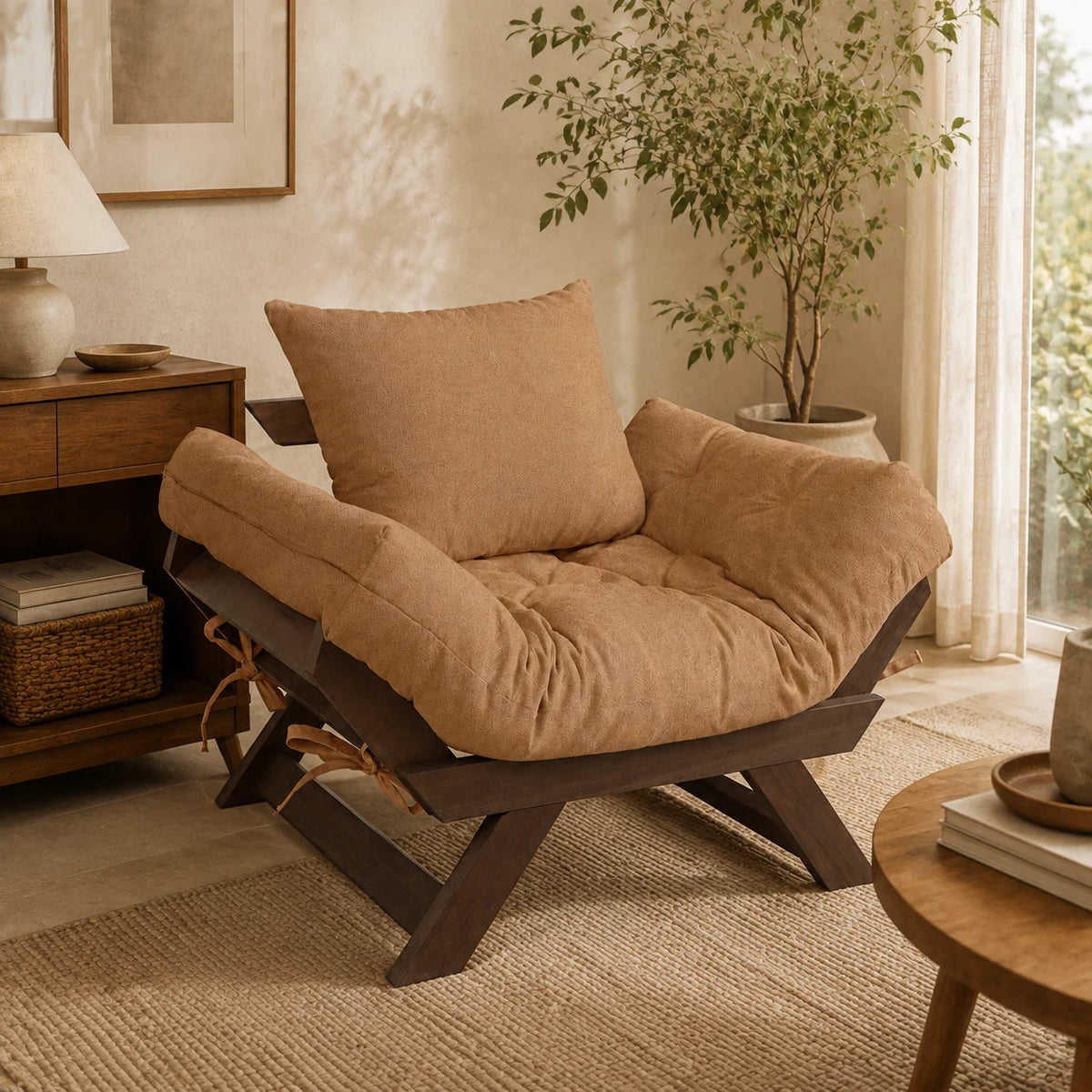 Poltrona Jap�o Acquablock Madeira Pinus Imbuia - Fendi - ambientada