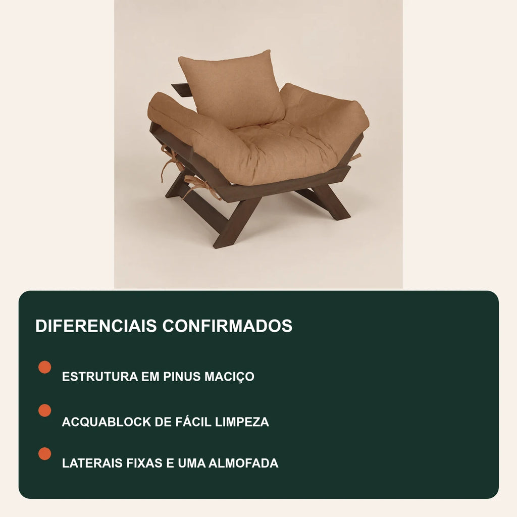 Poltrona Jap�o Acquablock Madeira Nobre Imbuia - Fendi - diferenciais