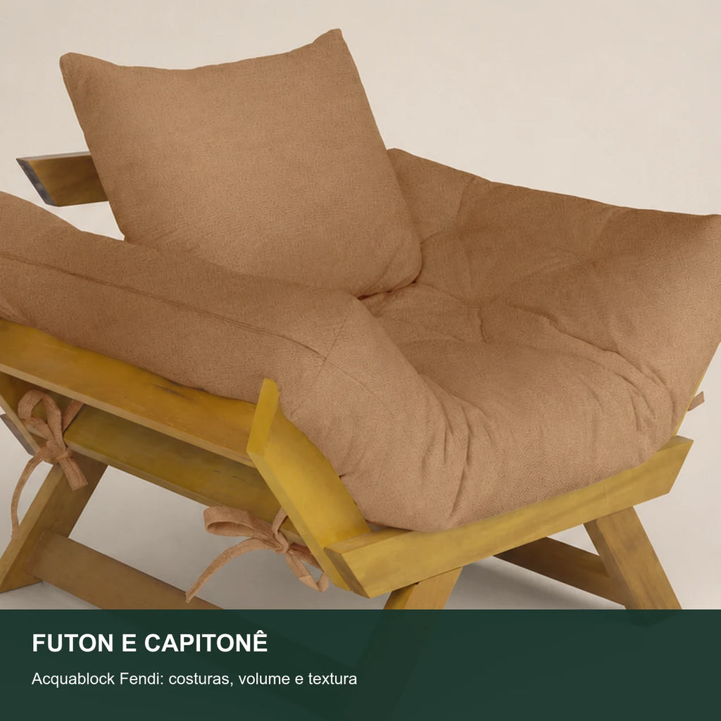 Poltrona Jap�o Acquablock Madeira Nobre Mel - Fendi - detalhe-capitone