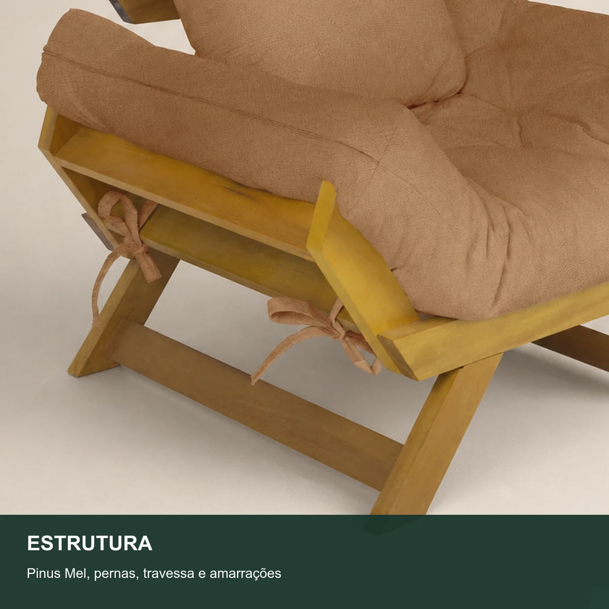 Poltrona Jap�o Acquablock Madeira Nobre Mel - Fendi - detalhe-estrutura