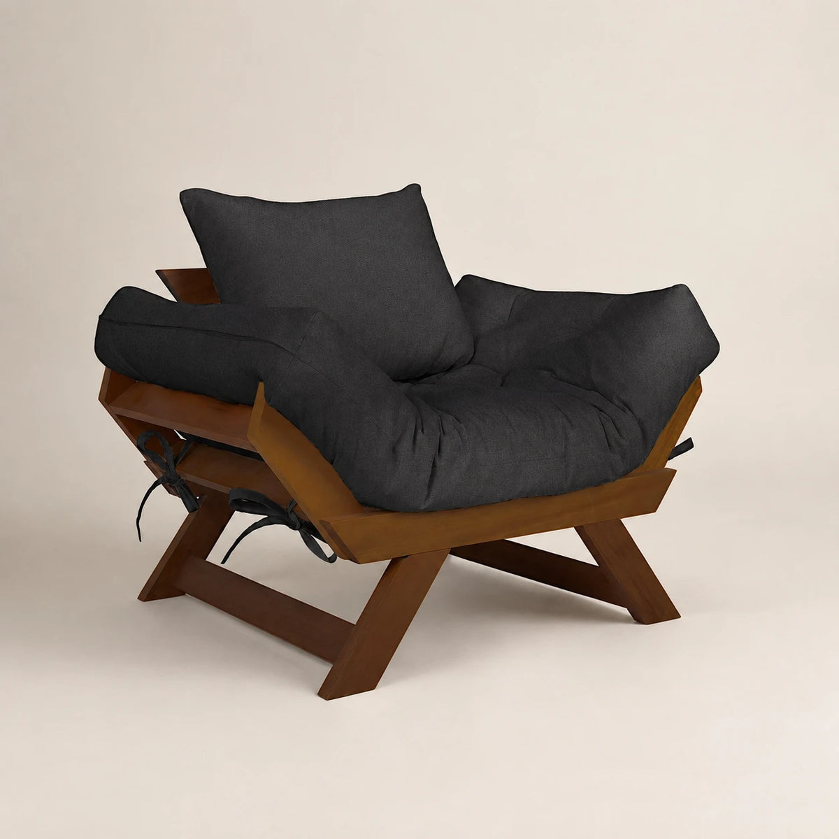 Poltrona Jap�o Acquablock Madeira Nobre Imbuia - Preto