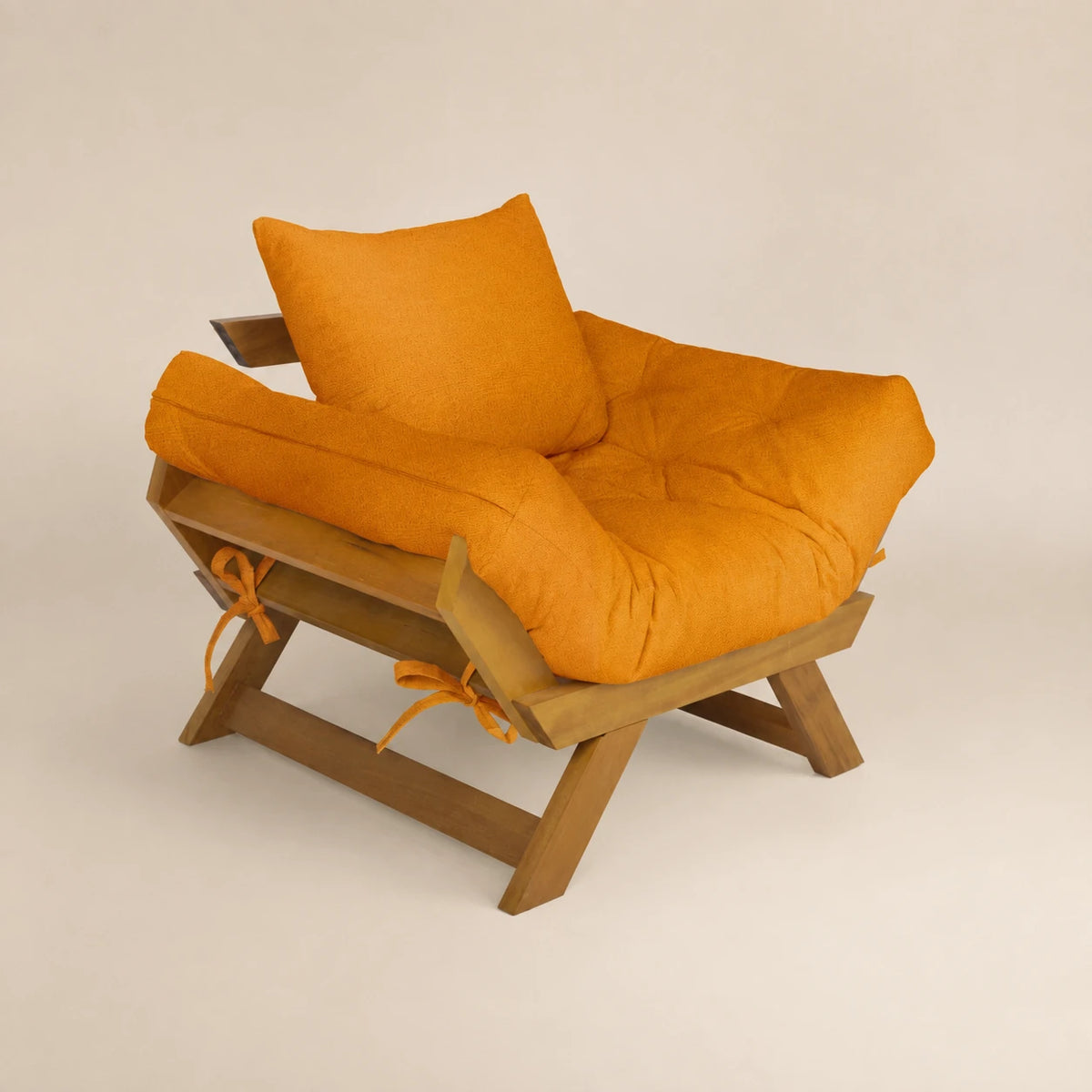 Poltrona Jap�o Acquablock Madeira Pinus Mel - Amarelo