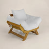 Poltrona Jap�o Acquablock Madeira Pinus Mel - Branco Off