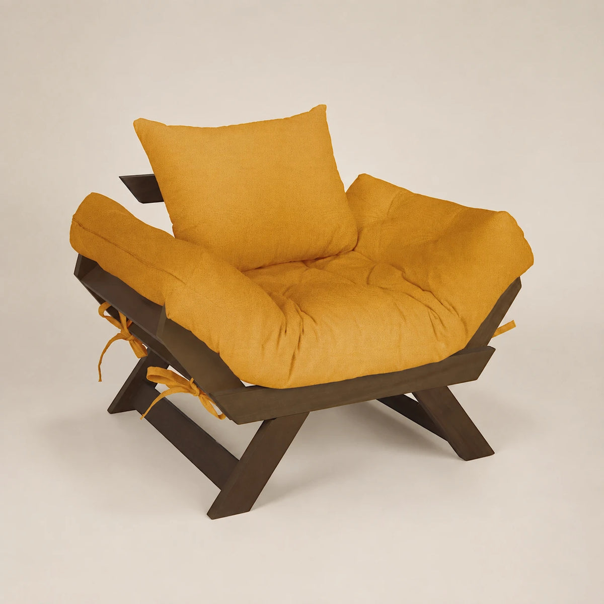Poltrona Jap�o Acquablock Madeira Pinus Imbuia - Amarelo