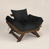 Poltrona Jap�o Acquablock Madeira Pinus Imbuia - Preto