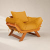 Poltrona Jap�o Acquablock Madeira Nobre Mel - Amarelo