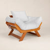 Poltrona Jap�o Acquablock Madeira Nobre Mel - Branco Off