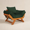 Poltrona Jap�o Acquablock Madeira Nobre Mel - Verde Oliva