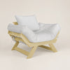 Poltrona Jap�o Acquablock Madeira Pinus Sem Pintura - Branco Off
