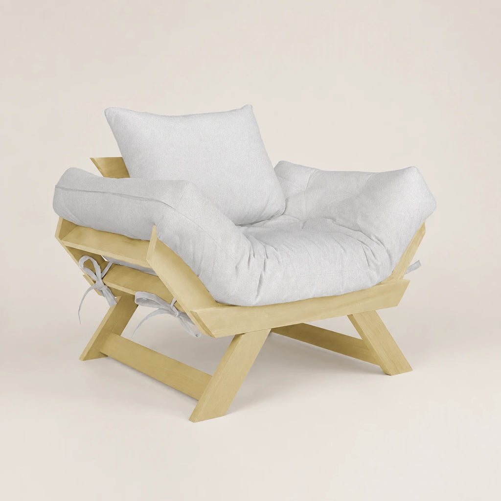 Poltrona Jap�o Acquablock Madeira Pinus Sem Pintura - Branco Off