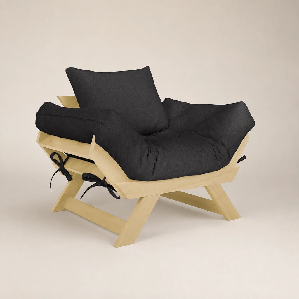 Poltrona Jap�o Acquablock Madeira Pinus Sem Pintura - Preto