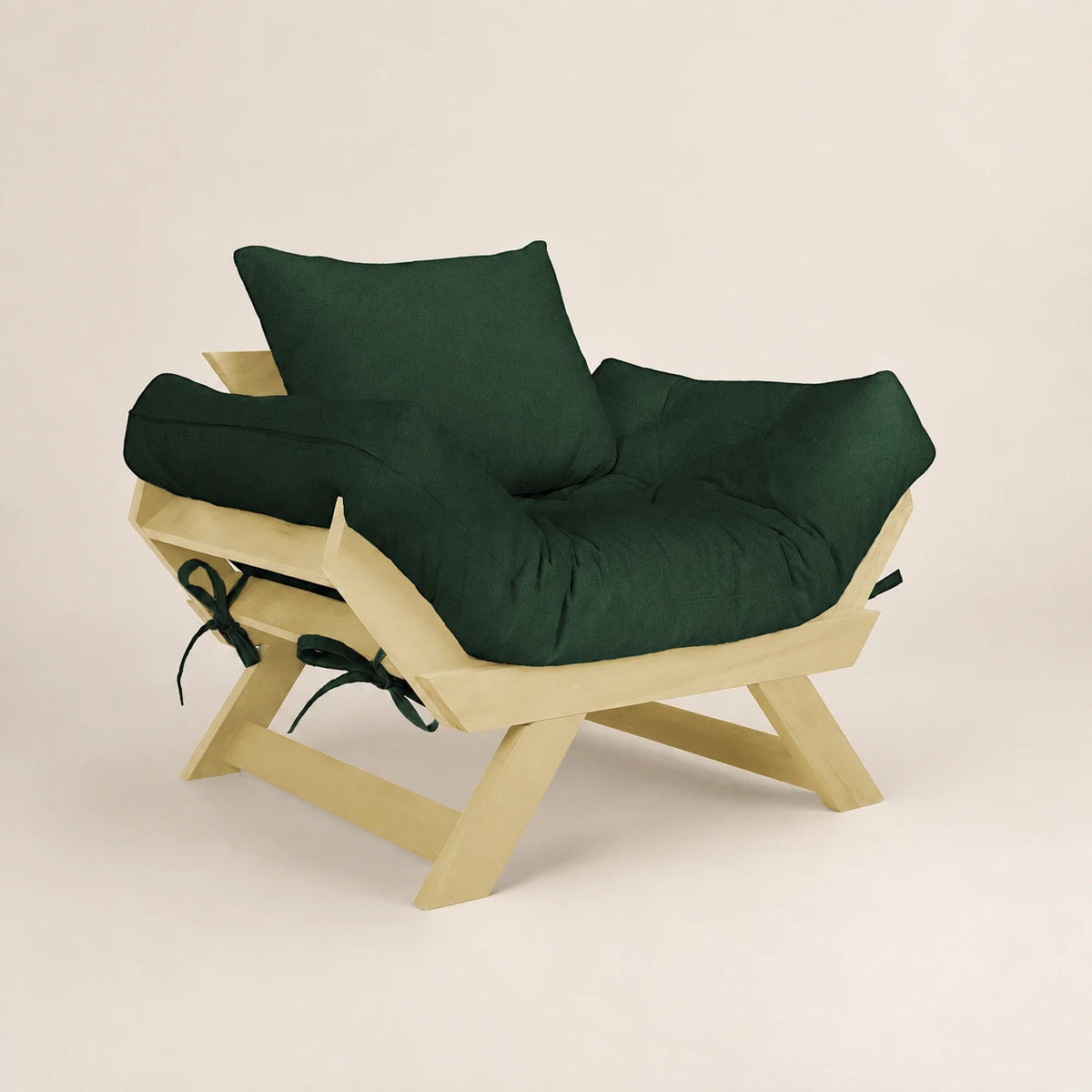 Poltrona Jap�o Acquablock Madeira Pinus Sem Pintura - Verde Oliva
