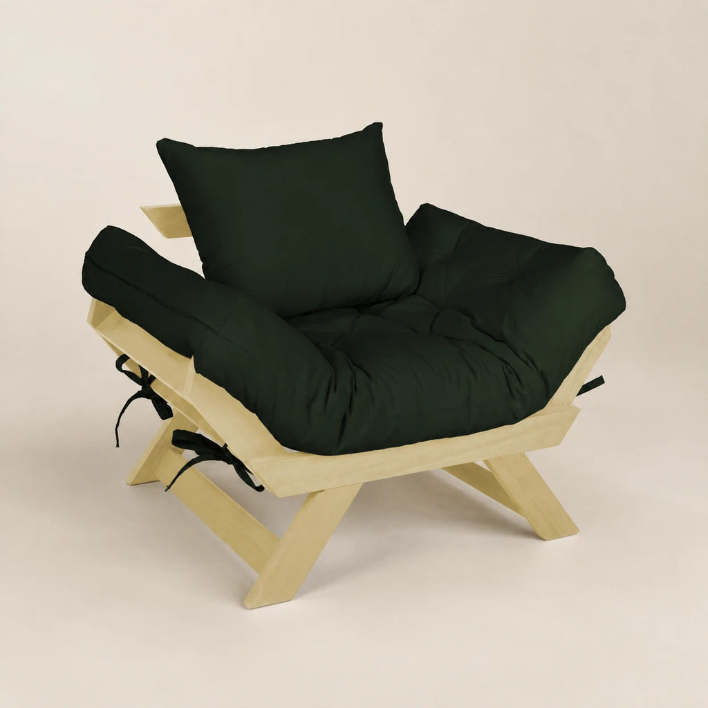 Poltrona Jap�o Sarja Madeira Pinus Sem Pintura - Verde