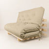 Sofa Cama Casal Futon Oriental  Madeira Maci�a Sarja Bege