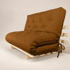 Sofa Cama Casal Futon Oriental  Madeira Maci�a Sarja Caramelo