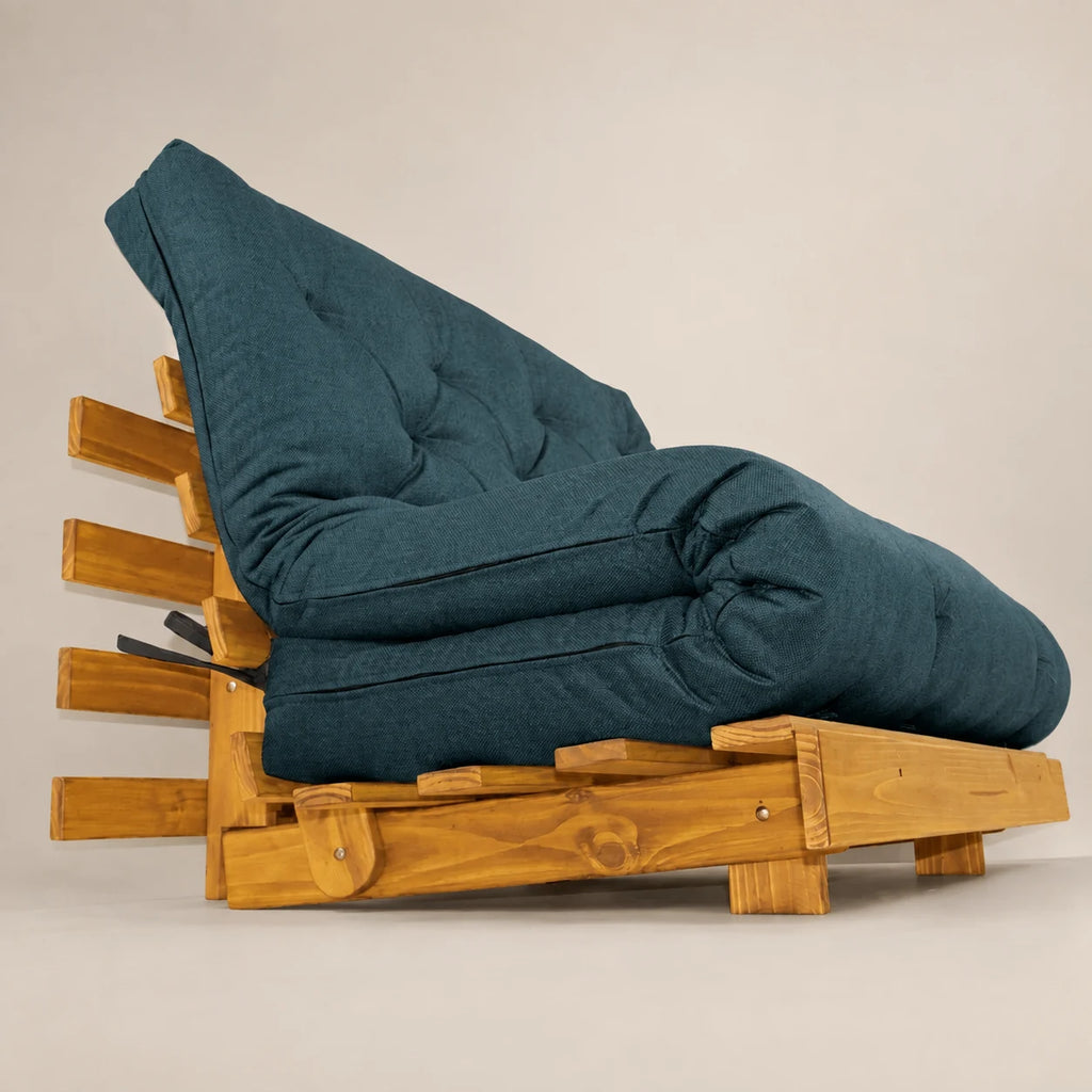Sof� Cama Casal Futon Tokio D33 Madeira Cor Mel Acquablock Verde Oliva