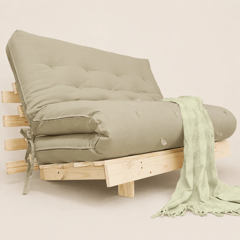 Sof� Cama Casal Futon Tokio D33 Madeira Pinus Natural - Bege Claro