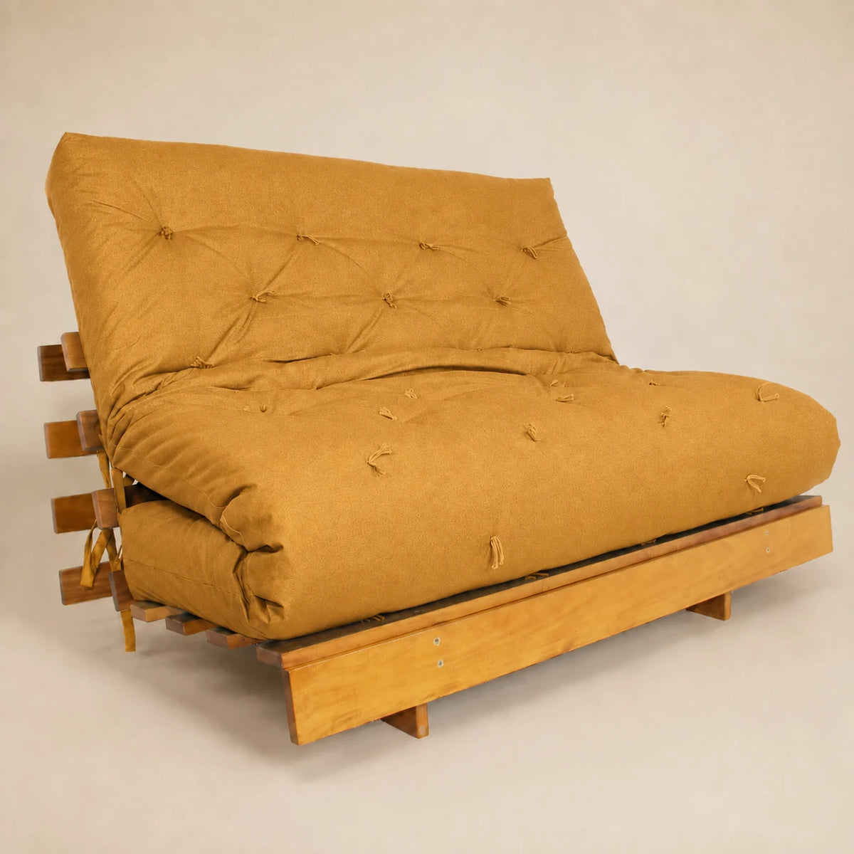 Sofá Cama Casal Futon Tokio Madeira Nobre Acquablock Amarelo