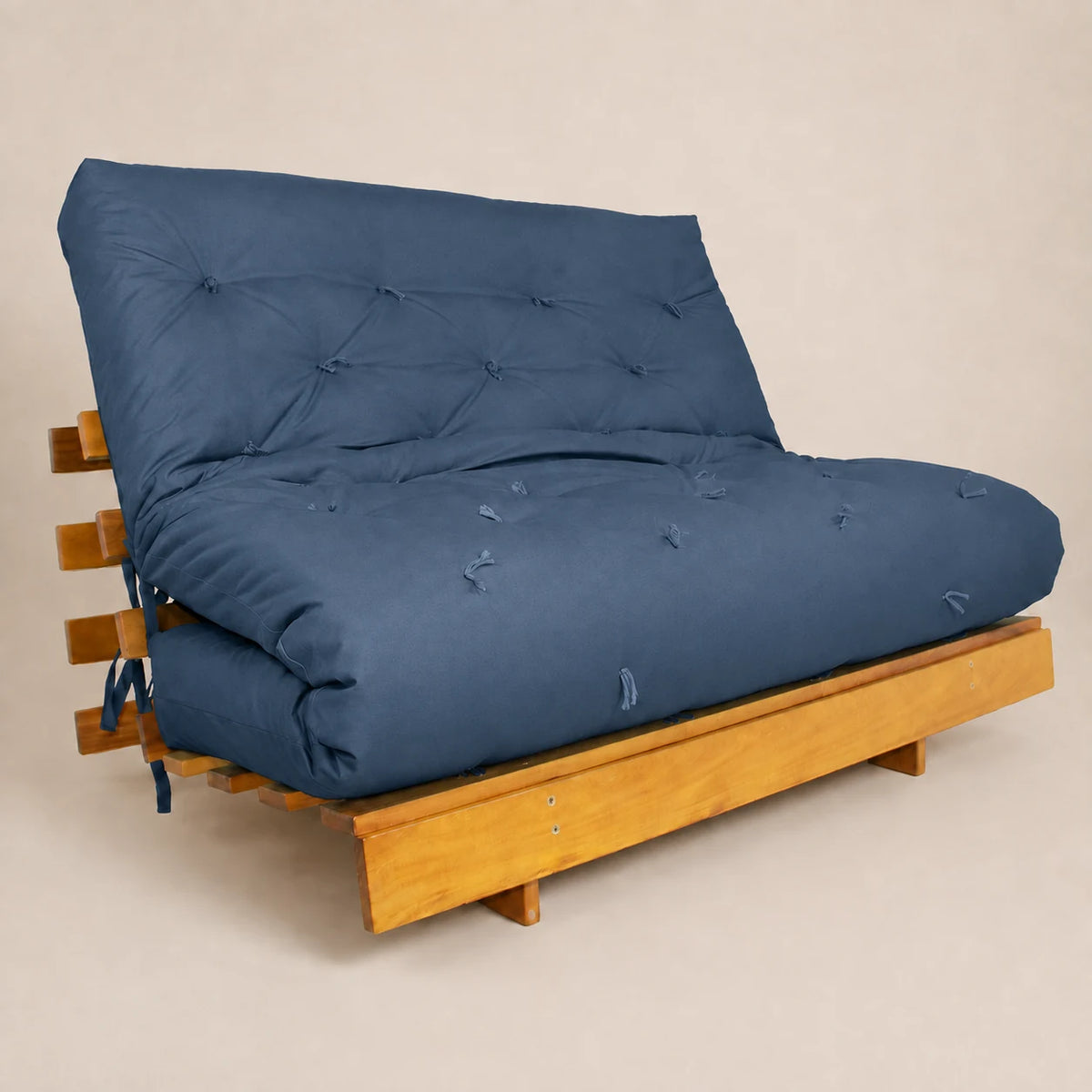 Sofá Cama Casal Futon Tokio Madeira Nobre Acquablock Azul Royal