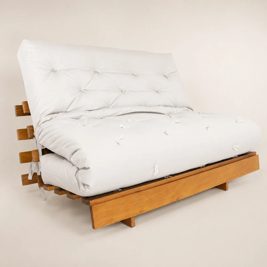 Sof� Cama Casal Futon Tokio Madeira Nobre Acquablock Branco Off