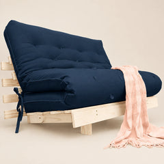 Sofa Cama Futon Casal Tokio Madeira Maciça Acquablock Azul Royal