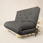 Sofa Cama Futon Casal Tokio Madeira Maciça Acquablock Chumbo
