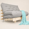 Sofa Cama Futon Casal Tokio Madeira Maci�a Acquablock Cinza Linho