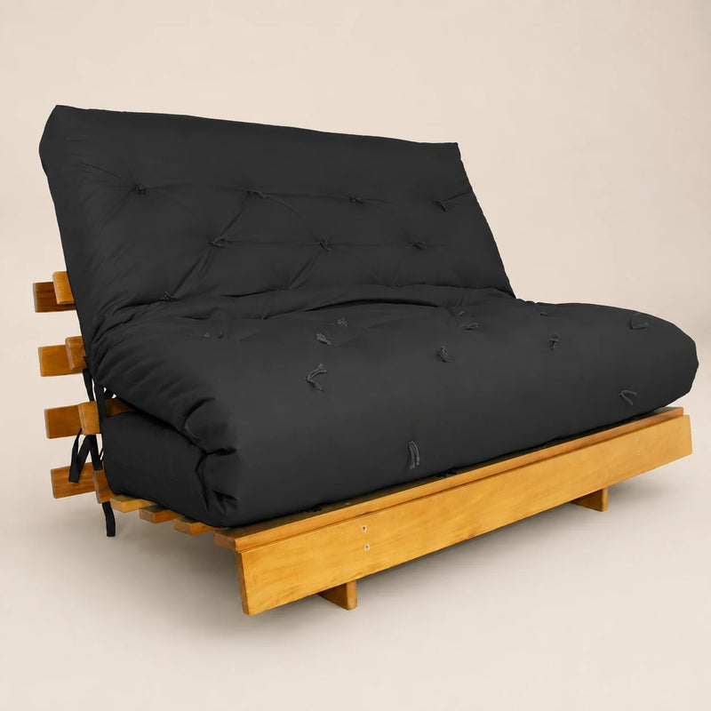 Sofa Cama Futon King Madeira Nobre Acquablock Preto