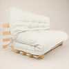 Sofa Cama Futon Oriental King D33 Madeira Pinus Sem Pintura Acquablock Branco Off