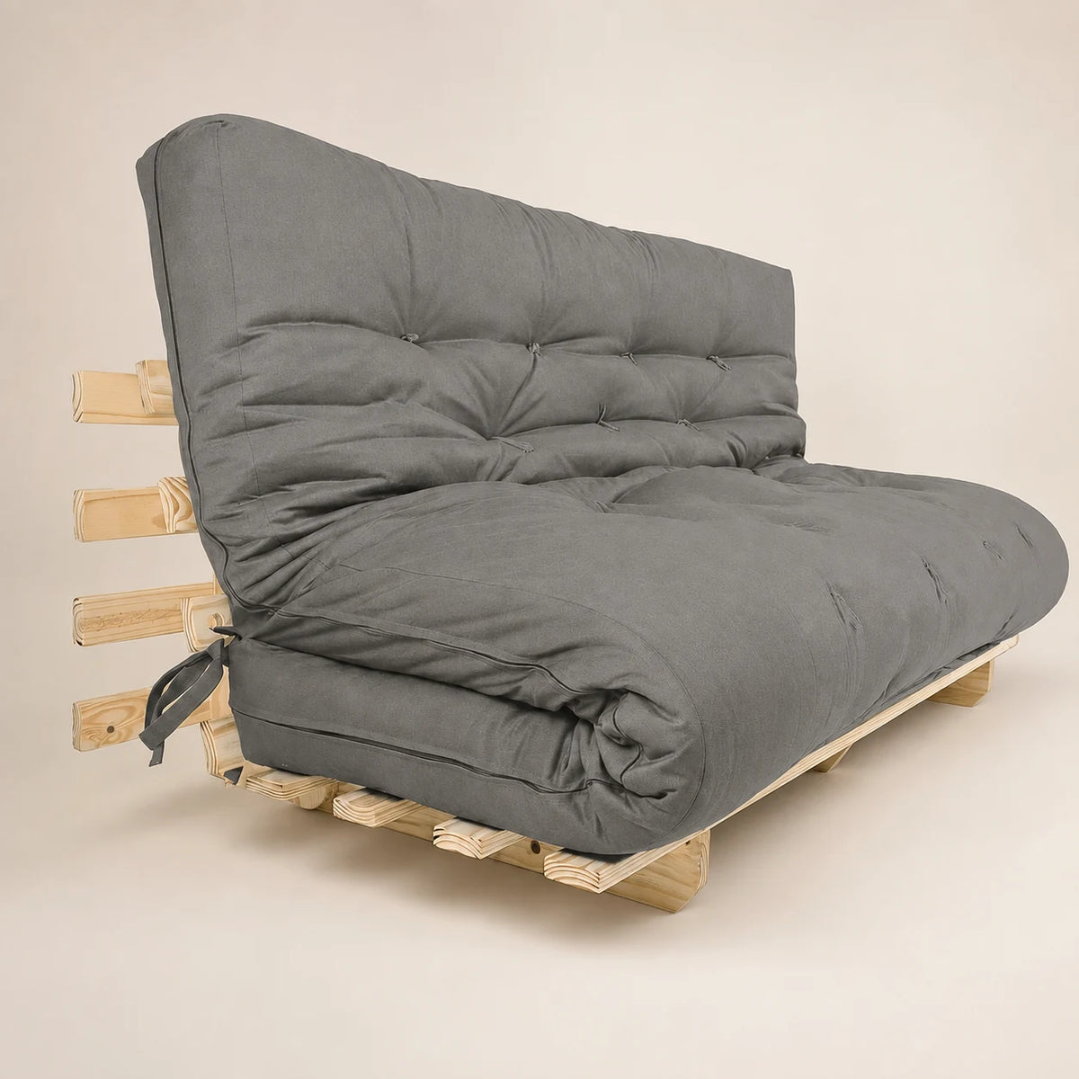 Sofa Cama Futon Oriental King D33 Madeira Pinus Sem Pintura Acquablock Chumbo