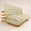 Sof� Cama Futon Oriental King Madeira Pinus Cor Mel Maci�a Sarja Bege Claro