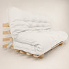 Sofa Cama Futon Oriental King Madeira Pinus Sem Pintura Acquablock Branco Off