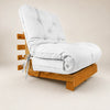 Sofa Cama Solteiro Tokio Futon Dobr�vel D33 - Madeira cor Mel Acquablock Branco Off