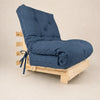 Sofa Cama Solteiro Tokio Futon Dobr�vel - Madeira Natural Acquablock Azul Royal